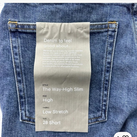 Everlane Jeans Women 28 Short Blue The Way High Organic Cotton Med Wash Straight - Picture 9 of 11